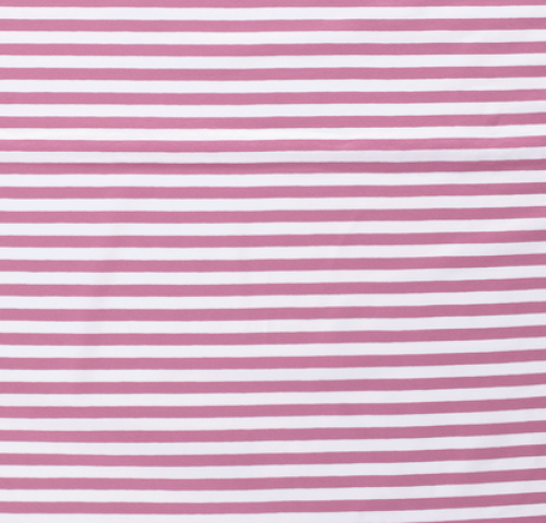 Jersey - Streifen schmal - rosa/weiß